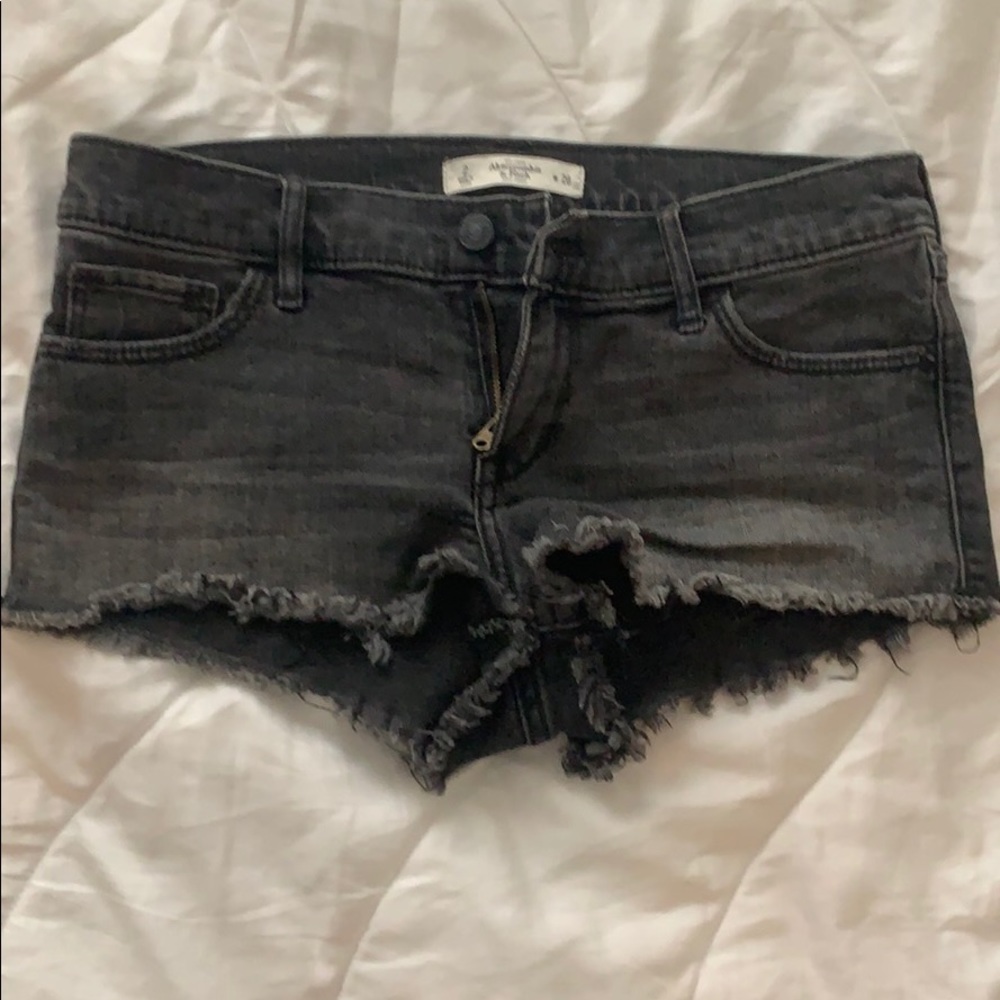 Black denim shorts